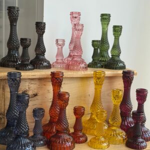 שלישיית פמוטי זכוכית מהודרים גובה 10.5/16.5/21.5 ס"מ לאיסוף עצמי ביריד החלומות של נתנאלה