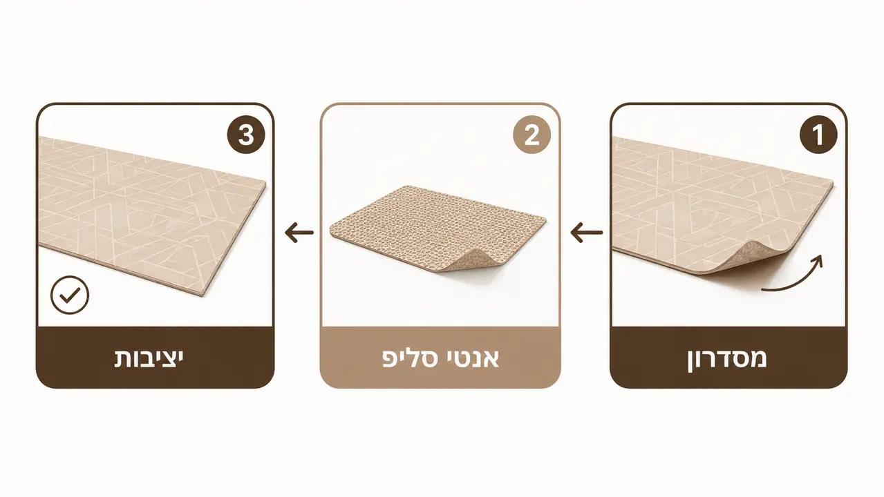בדיקת החלקה של שטיח PVC דמוי פרקט ואמצעי מניעה