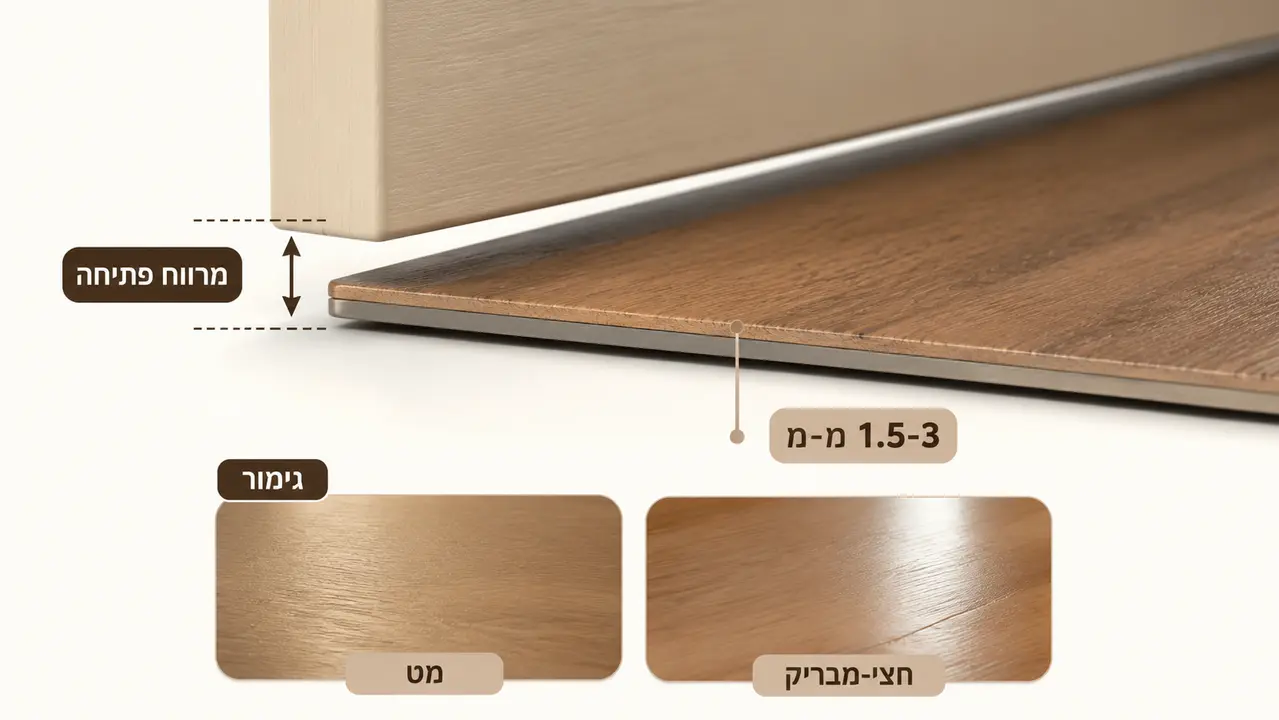 עובי וגימור מתאימים לשטיח PVC דמוי פרקט