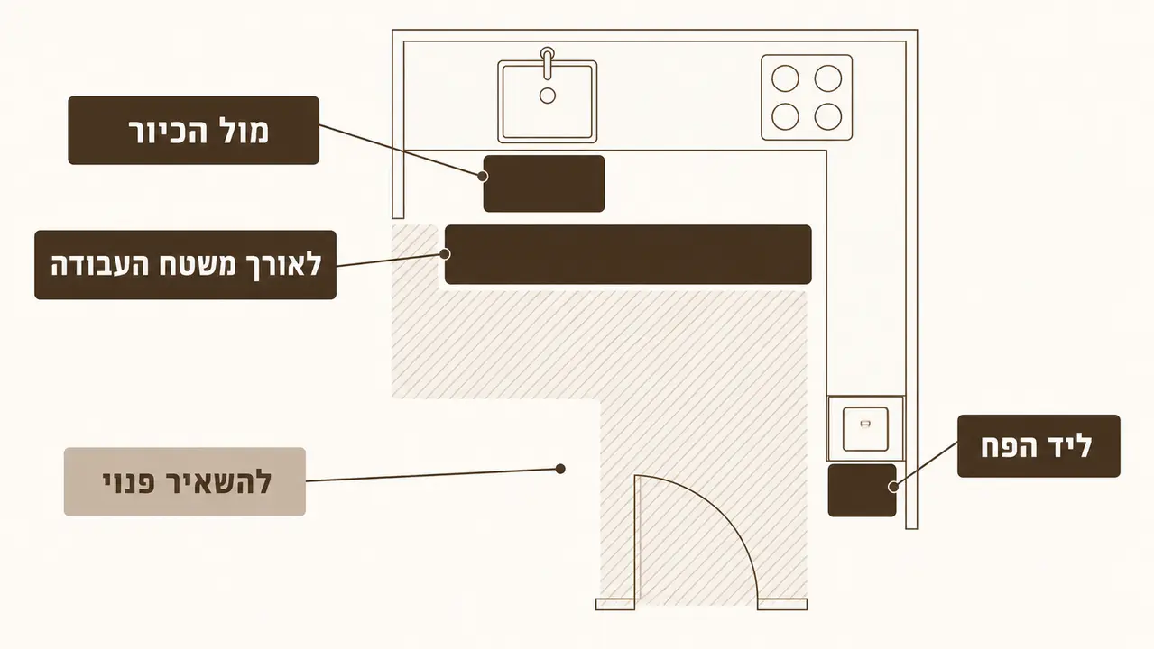 המיקום הנכון להנחת שטיח ויניל במטבח