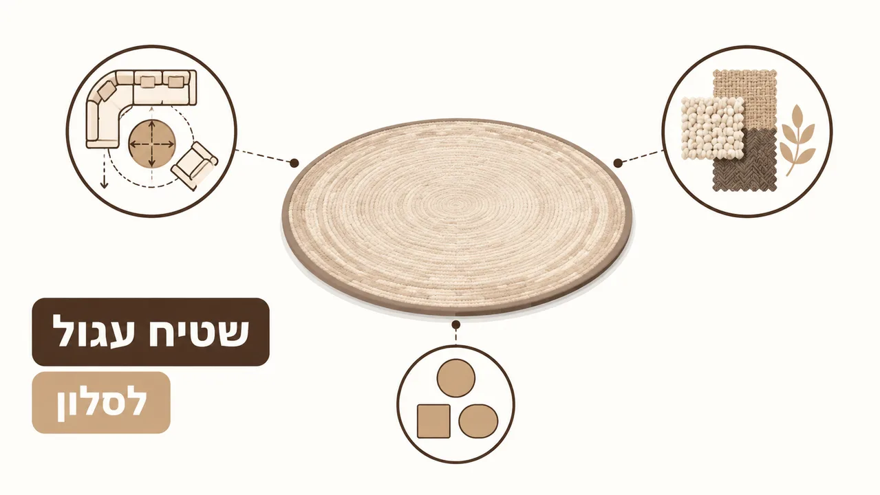 שטיח עגול בסלון מודרני