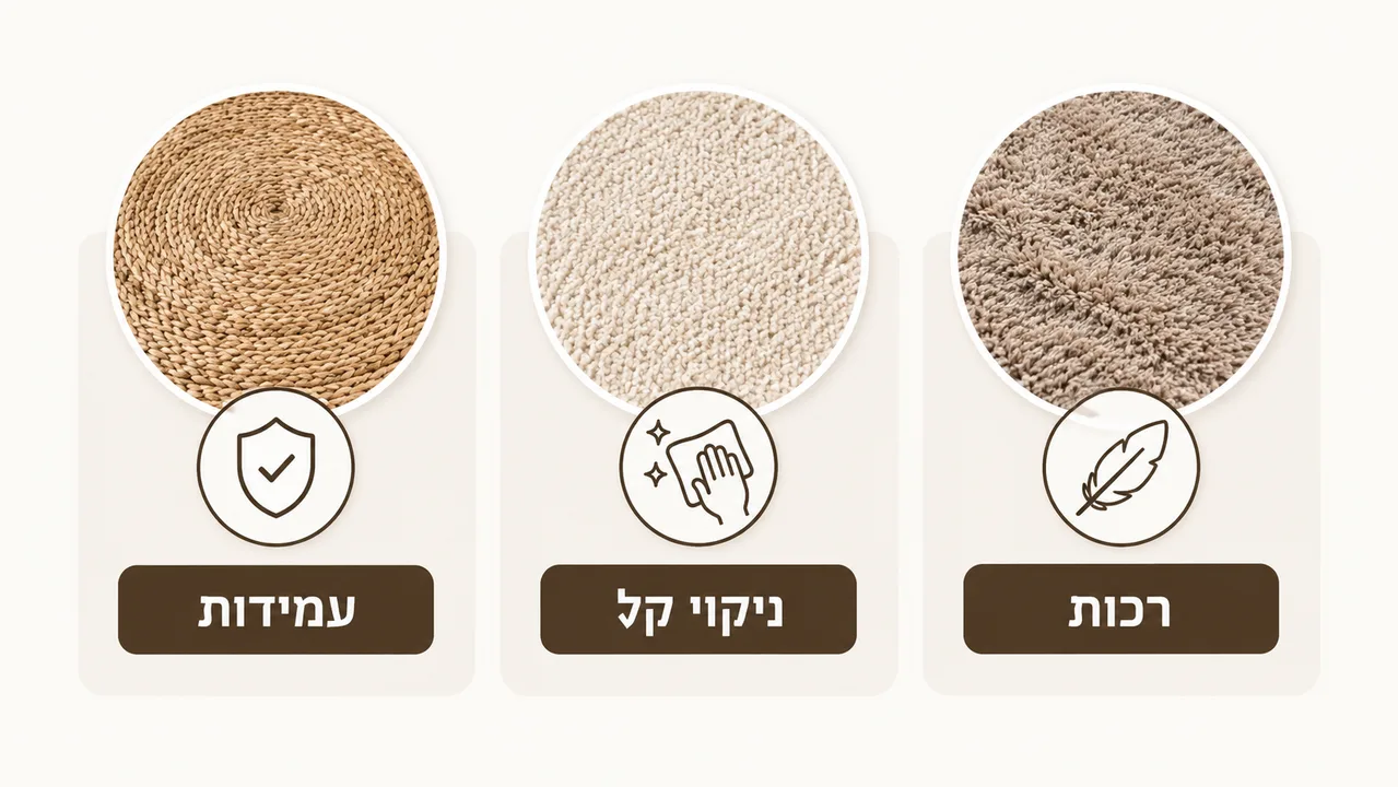 בחירת חומר לשטיח עגול בבית פעיל