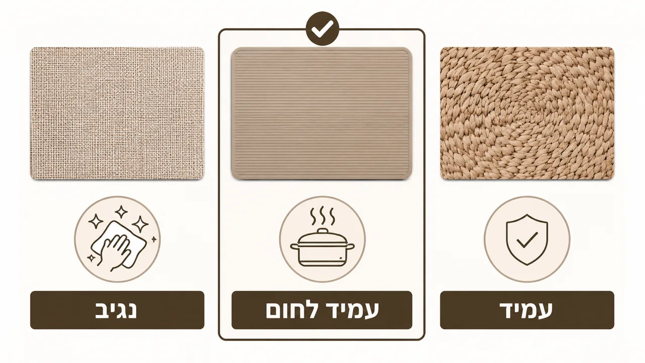 השוואת חומרים לפלייסמט לבית פעיל