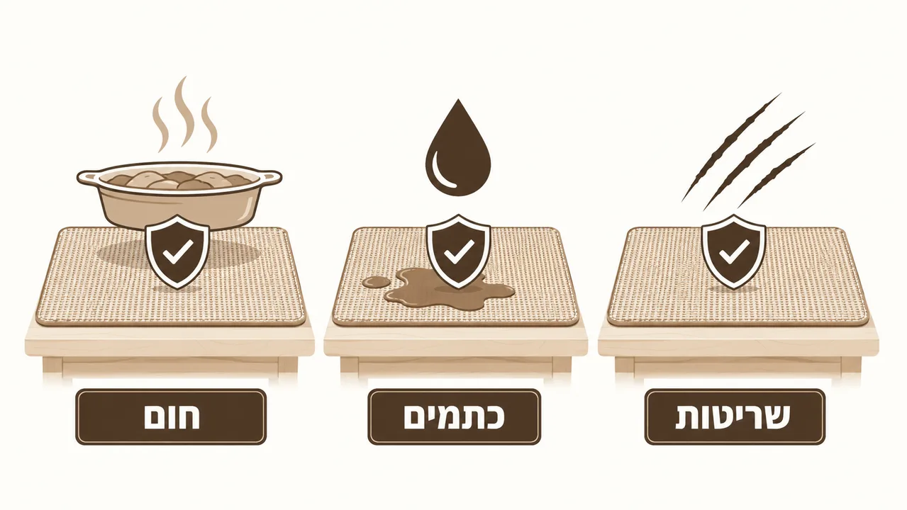 פלייסמט מגן מחום כתמים ושריטות על השולחן