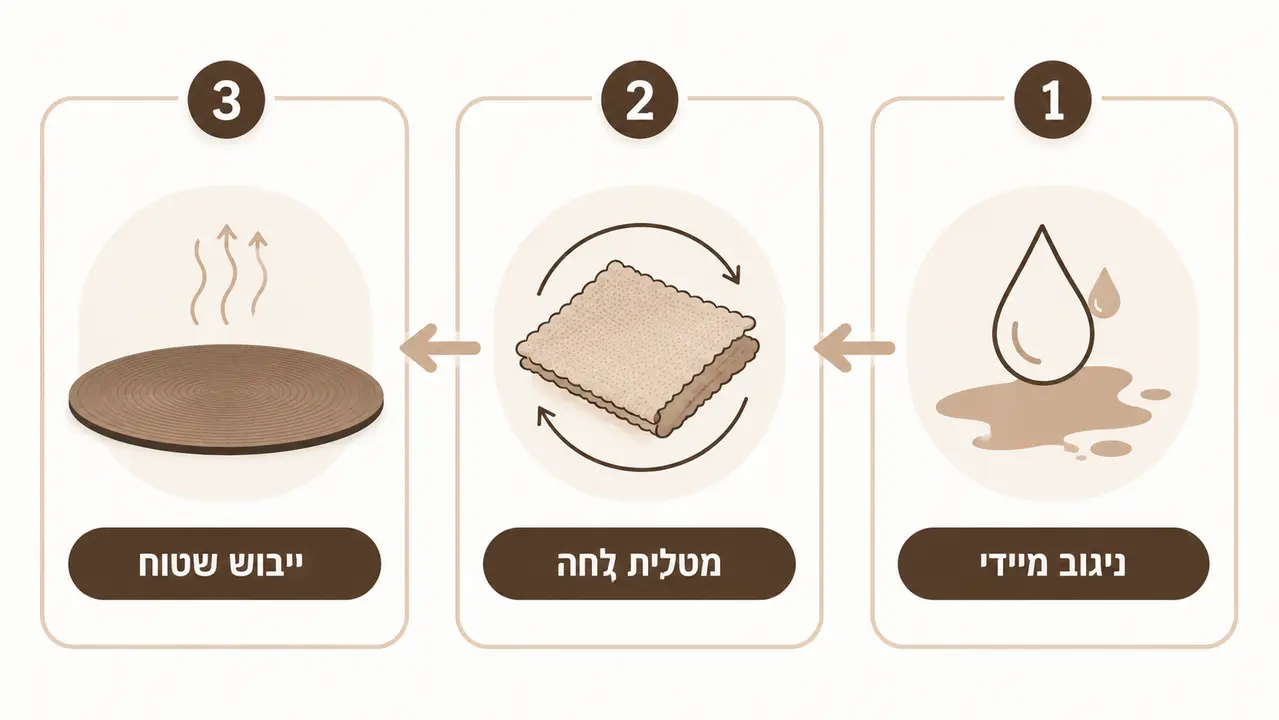 ניקוי פלייסמט עגול מפי וי סי